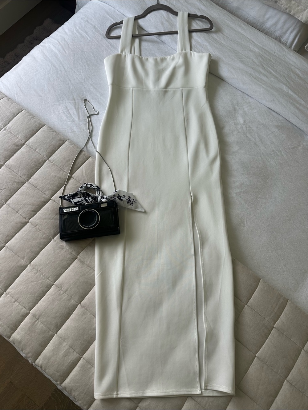 ASOS Cream Square-Neck Maxi Dress